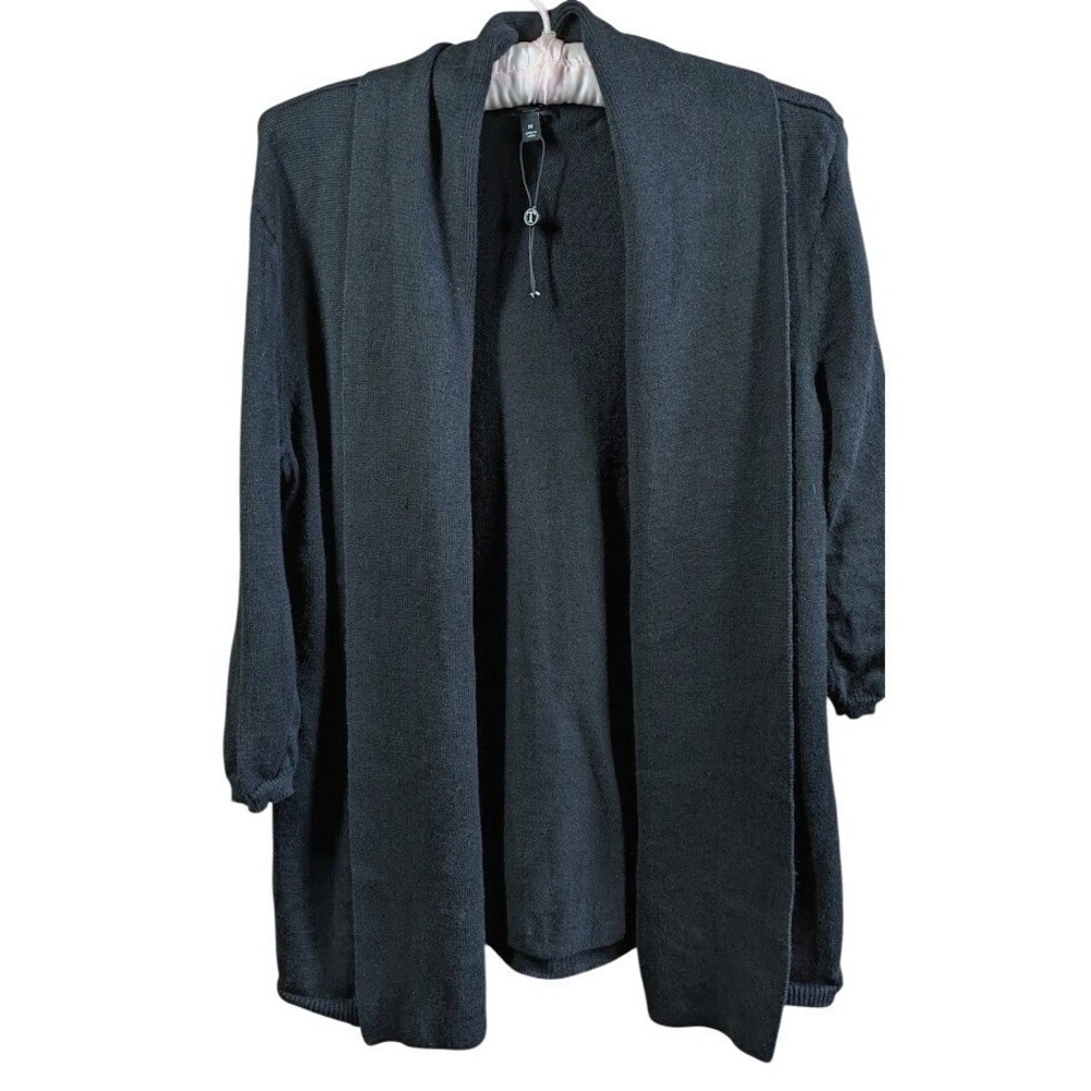 Womens Talbots Cardigan Sweater MP Open Linen Blend Minimalist Lagenlook Capsule